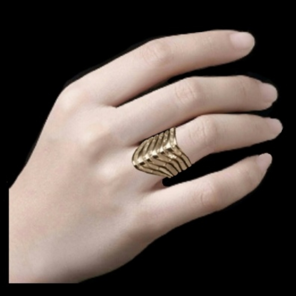 St. Steel Freeform Artesian Ring • Sz 8